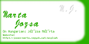 marta jozsa business card